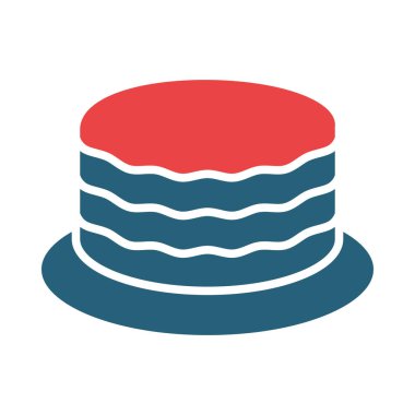 Kişisel ve ticari kullanım için Çilekli Kek Vektörü İki Renk Simgesi