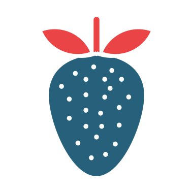 Kişisel ve ticari kullanım için Çilek Vektörü Sembolü İki Renk Simgesi