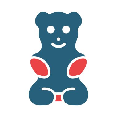Kişisel ve ticari kullanım için Gummy Bear Vector Glyph İki Renk Simgesi