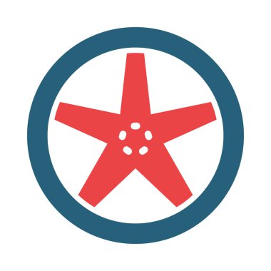 Kişisel ve ticari kullanım için İki Renk Simgesi Tekerlek Vektörü Kabartması