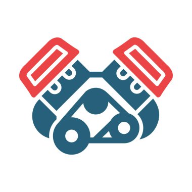 Kişisel ve ticari kullanım için Motor Vektörü Sembolü İki Renk Simgesi