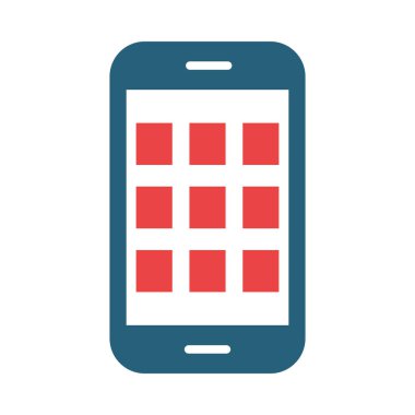 Kişisel ve ticari kullanım için Mobil Uygulama Vektörü Kabartması İki Renk Simgesi