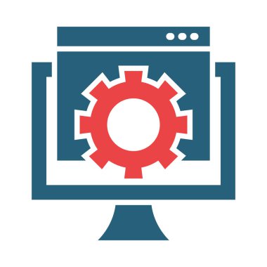 Kişisel ve ticari kullanım için Yazılım Geliştirme Vektörü Glyph İki Renk Simgesi