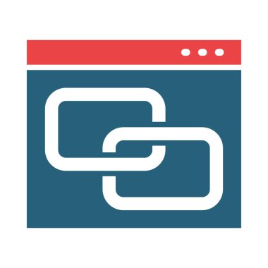 Kişisel ve ticari kullanım için arka bağlantı vektörü sembolü iki renk simgesi