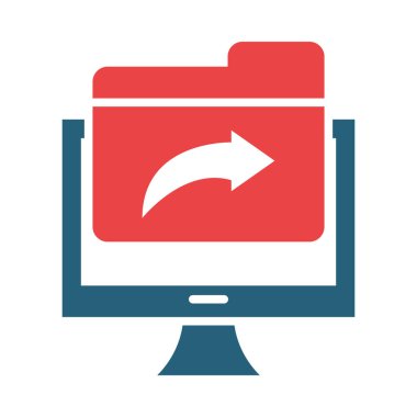 Kişisel ve Ticari Kullanım İçin Dosya Paylaşımı Vektör Sembolü İki Renk Simgesi