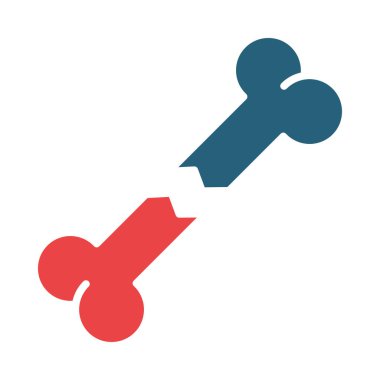 Kırık Kemik Vektörü Kabartması Kişisel ve Ticari Kullanım İçin İki Renk Simgesi