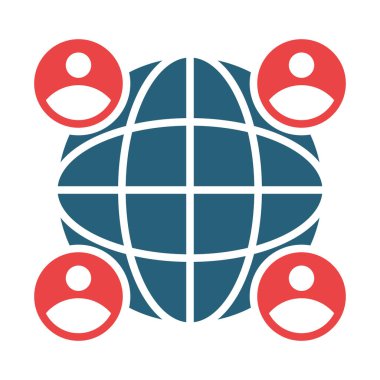 Kişisel ve Ticari Kullanım İçin Dünya Çapında Vektör Sembolü İki Renk Simgesi