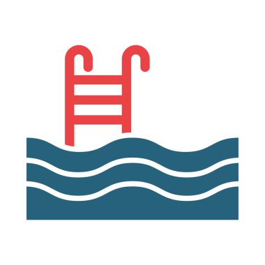 Kişisel ve ticari kullanım için havuz vektörü sembolü iki renk simgesi