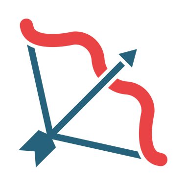 Kişisel ve ticari kullanım için Okçuluk Vektörü Sembolü İki Renk Simgesi