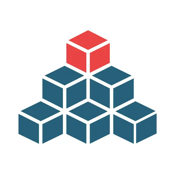 Kişisel ve ticari kullanım için Küp Vektör Sembolü İki Renk Simgesi