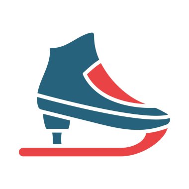 Kişisel ve ticari kullanım için Artistik Patinaj Vektörü Sembolü İki Renk Simgesi