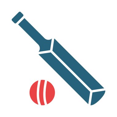 Kişisel ve ticari kullanım için Kriket Kit Vektör Kabartması İki Renk Simgesi