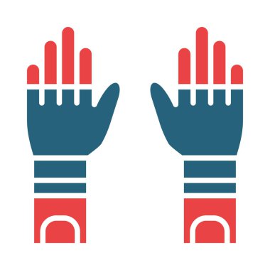 Kişisel ve ticari kullanım için Eldiven Vektörü Sembolü İki Renk Simgesi