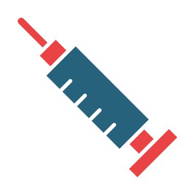 Kişisel ve ticari kullanım için Şırınga Vektörü Kabartma İki Renk Simgesi