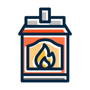 Kömür Fırını Kalın Çizgisi Koyu Renk Simgeleri Kişisel ve Ticari Kullanım İçin Dolduruldu