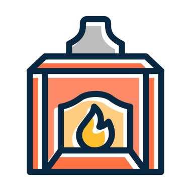 Kişisel ve Ticari Kullanım İçin Koyu Renk Simgelerini Doldurulmuş Gaz Fırını Kalın Çizgisi