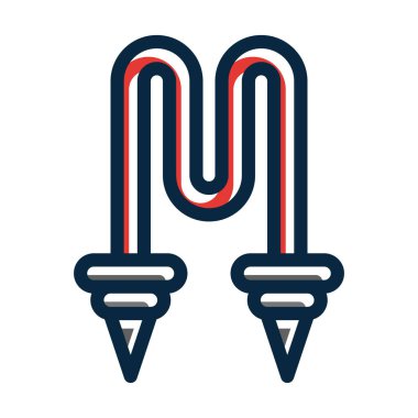 Kişisel ve ticari kullanım için Koyu Renk Simgelerini Doldurulmuş Isıtma Element Vektörü Kalın Çizgisi