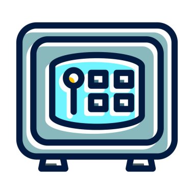 Kişisel ve Ticari Kullanım İçin Koyu Renk Simgeleri Doldurulmuş Güvenli Kutu Kalın Çizgisi