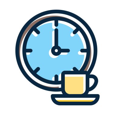 Kişisel ve ticari kullanım için Koyu Renk Simgeleri Doldurulmuş Kahve molası Kalın Çizgisi