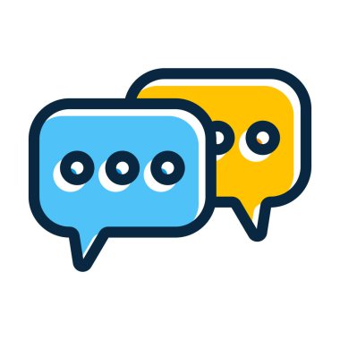 Sohbet Vektörü Kalın Çizgisi Kişisel ve Ticari Kullanım İçin Koyu Renk Simgeleri Dolduruldu