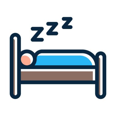 Kişisel ve ticari kullanım için Koyu Renk Simgeleri Doldurulmuş Uyku Vektörü Kalın Çizgisi