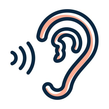 Kişisel ve Ticari Kullanım İçin Koyu Renk Simgelerini Doldurulmuş Vektör Kalın Çizgisi Dinleniyor