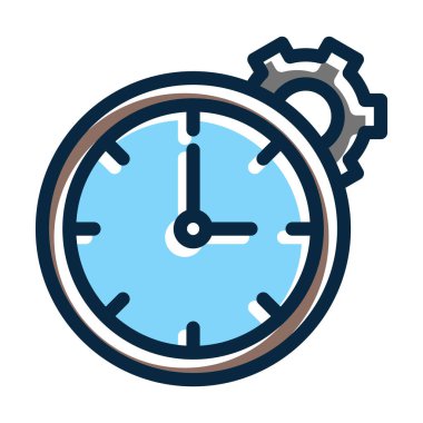 Çalışma Saati Kalın Çizgisi Kişisel ve Ticari Kullanım İçin Koyu Renk Simgeleri Dolduruldu