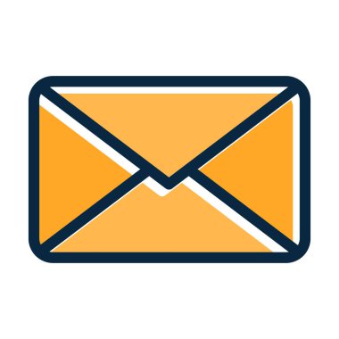 Kişisel ve Ticari Kullanım İçin Koyu Renk Simgelerini Doldurulmuş İleti Vektörü Kalın Çizgisi