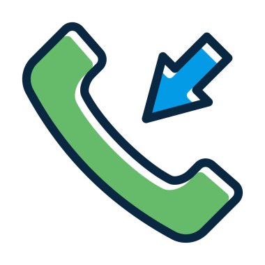 Kişisel ve Ticari Kullanım İçin Koyu Renk Simgeleri Doldurulmuş Gelen Arama Vektörü Kalın Çizgisi