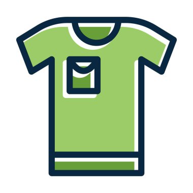 Kişisel ve ticari kullanım için Koyu Renk Simgeleri Doldurulmuş T-Shirt Vector Kalın Çizgisi