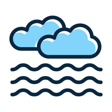 Foggy Vector Kalın Çizgisi Kişisel ve Ticari Kullanım İçin Koyu Renk Simgeleriyle Dolu