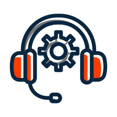 Kişisel ve ticari kullanım için Koyu Renk Simgeleri Doldurulmuş Teknik Destek Vektörü Kalın Çizgisi