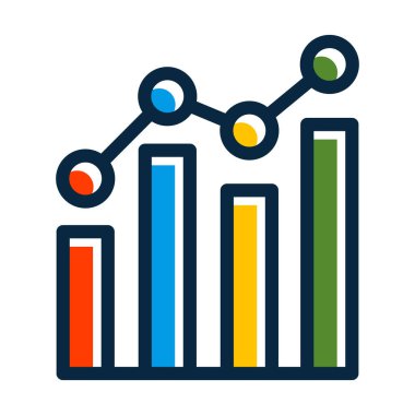 Analitik Vektör Kalın Çizgisi Kişisel ve Ticari Kullanım İçin Koyu Renk Simgeleri Dolduruldu
