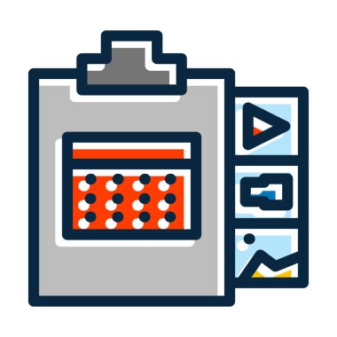 İçerik Planlama Kalın Çizgisi Kişisel ve Ticari Kullanım İçin Koyu Renk Simgeleri Dolduruldu