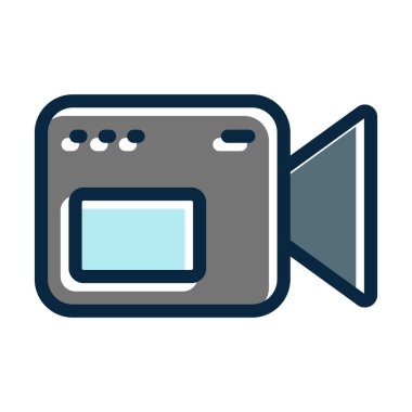 Kişisel ve ticari kullanım için Koyu Renk Simgelerini Doldurulmuş Video Kamera Vektörü Kalın Çizgisi