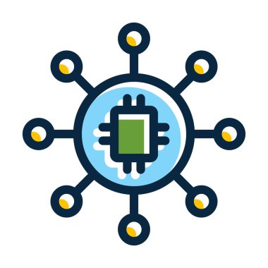 Kişisel ve Ticari Kullanım İçin Koyu Renk Simgelerini Doldurulmuş Ağ Vektörü Kalın Çizgisi