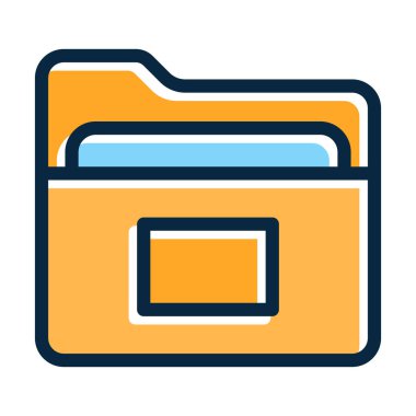 Kişisel ve Ticari Kullanım İçin Koyu Renk Simgelerini Doldurulmuş Dizin Vektörü Kalın Çizgisi