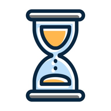 Kum Saati Vektörü Kalın Çizgisi Kişisel ve Ticari Kullanım İçin Koyu Renk Simgeleri Dolduruldu