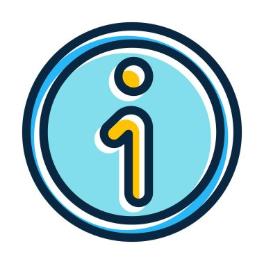 Kişisel ve Ticari Kullanım İçin Koyu Renk Simgelerini Doldurulmuş Bilgi Vektörü Kalın Çizgisi