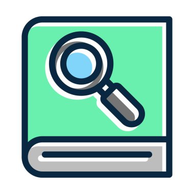 Kişisel ve ticari kullanım için Koyu Renk Simgeleri Doldurulmuş Kitap Kalın Çizgisi Ara