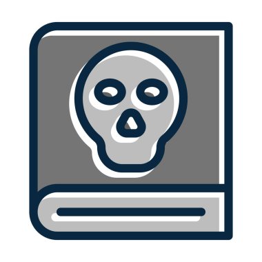 Korku Kitabı Kalın Çizgisi Kişisel ve Ticari Kullanım İçin Koyu Renk Simgeleri Dolduruldu