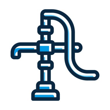 Su Pompası Kalın Çizgisi Kişisel ve Ticari Kullanım İçin Koyu Renk Simgeleri Dolduruldu