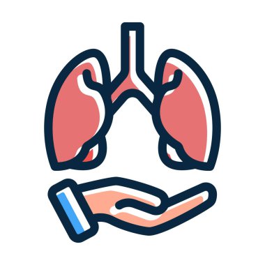 Organ Bağışı Vektör Kalın Çizgisi Kişisel ve Ticari Kullanım İçin Koyu Renk Simgeleri Dolduruldu