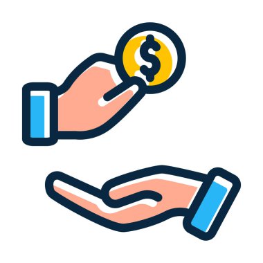 Kişisel ve Ticari Kullanım İçin Koyu Renk Simgeleri Doldurulmuş Hayır Kurumu Kalın Çizgisi