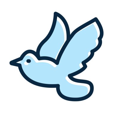 Kişisel ve ticari kullanım için Koyu Renk Simgeleri Doldurulmuş Güvercin Vektör Kalın Çizgisi