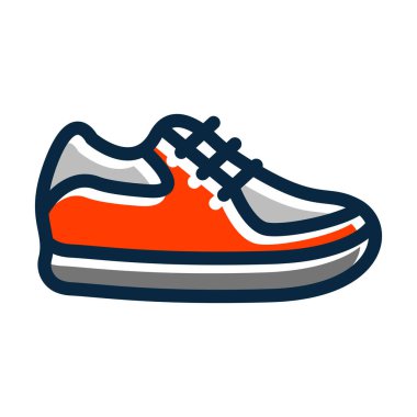 Kişisel ve Ticari Kullanım İçin Koyu Renk Simgeleri Doldurulmuş Ayakkabı Vektörü Kalın Çizgisi