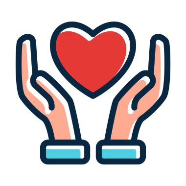 Kişisel ve Ticari Kullanım İçin Koyu Renk Simgelerini Doldurulmuş Vektör Kalın Çizgisini Koru