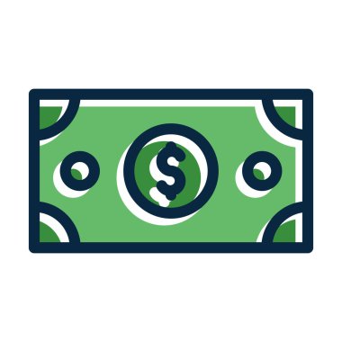 Dolar Vektörü Kalın Çizgisi Kişisel ve Ticari Kullanım İçin Koyu Renk Simgeleri Dolduruldu