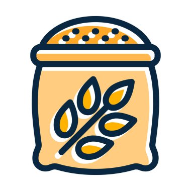 Koyu Renk Simgelerini Kişisel ve Ticari Kullanım İçin Doldurulmuş Buğday Torbası Kalın Çizgisi