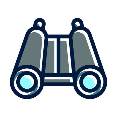 Kişisel ve Ticari Kullanım İçin Koyu Renk Simgelerini Doldurulmuş Dürbün Kalın Çizgisi